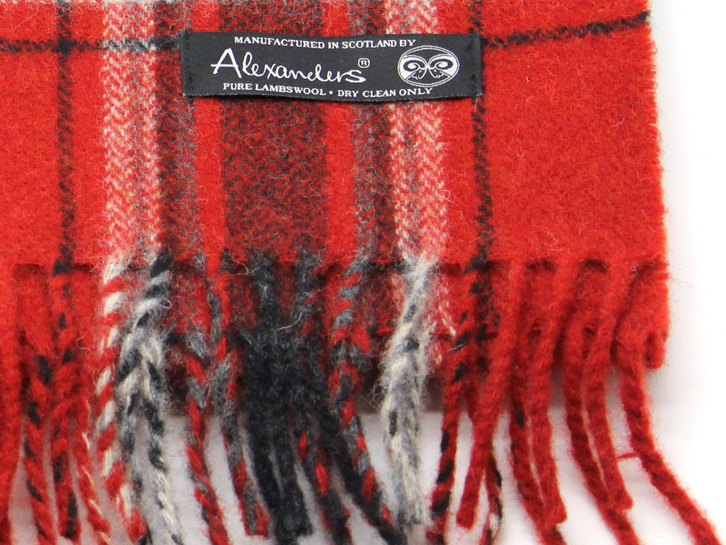 Red Plaid Lambswool Scarf