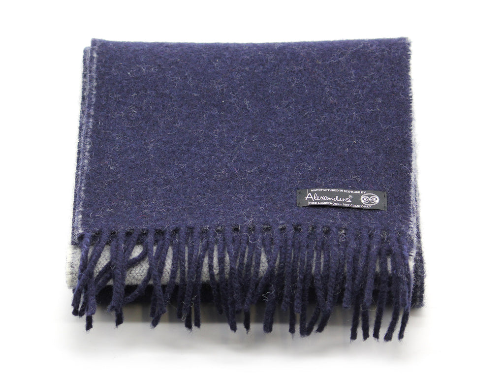 Cosy Blanket Scarf - Reversible Navy Silver