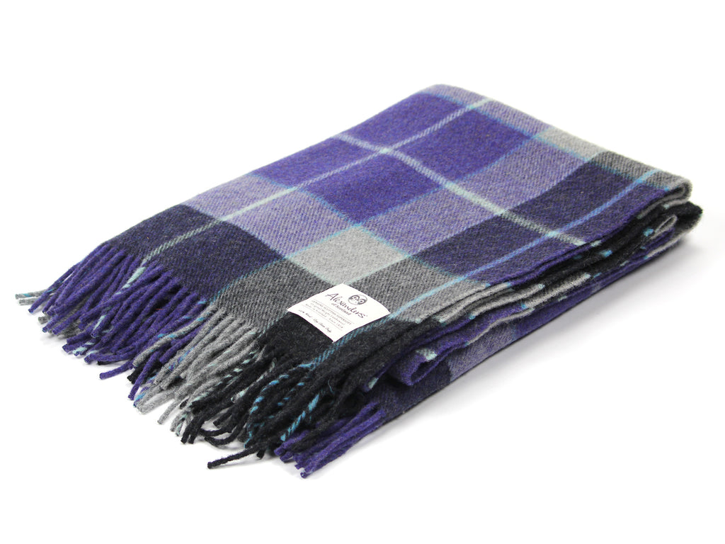Traditional Weight Woollen Blanket - Violet Plaid
